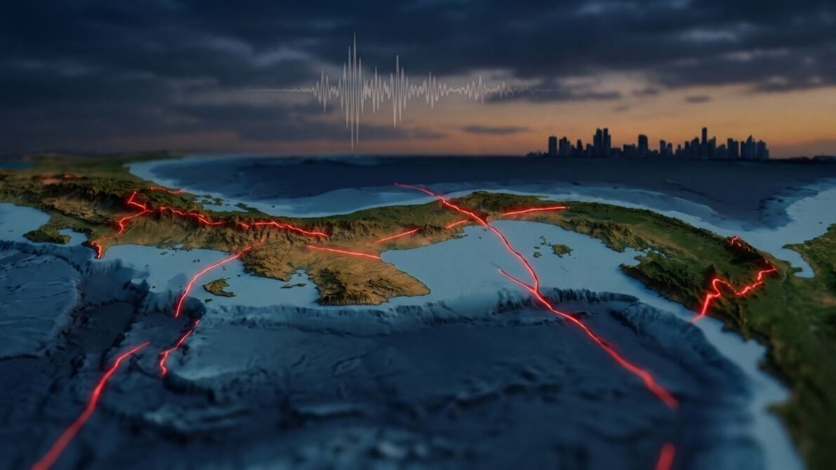 Mapa en relieve del istmo de Panamá con sus principales fallas sísmicas
