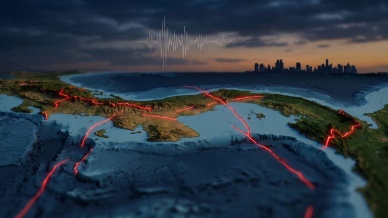 Mapa en relieve del istmo de Panamá con sus principales fallas sísmicas